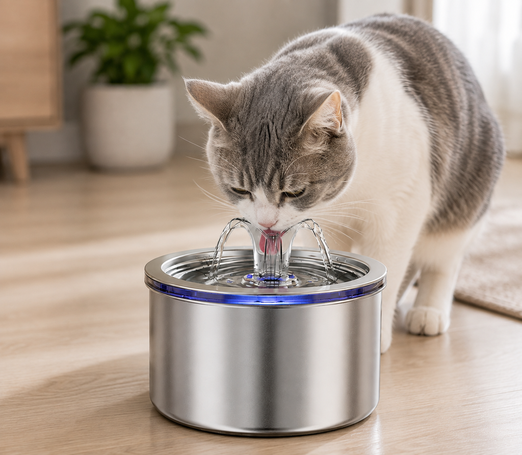 Fontaine à eau pour Chat & Chien 2,2 L — Filtration & Circulation Continue